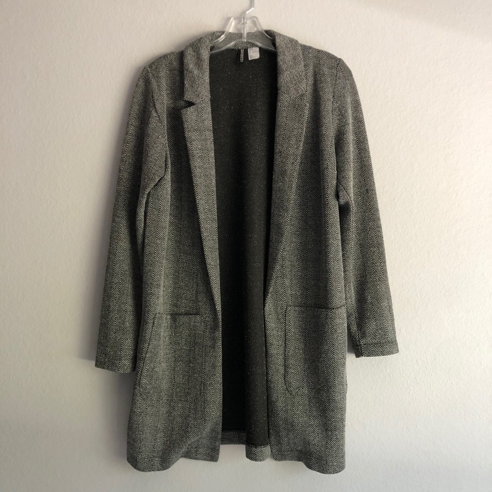 Gray blazer cardigan